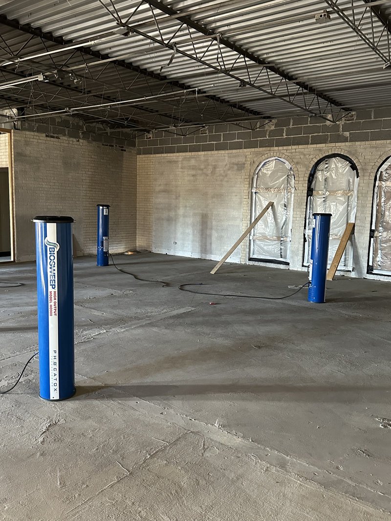 The fire in this office space caused the structure to smell of smoke, even after tearing out everything down to the studs. We were wrapped up in under 48 hours - fire smoke odor permanently eliminated.
