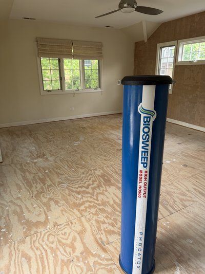 The tenant of this rental home had a pet urinate all over. The homeowner ripped out the carpet and padding so that we could treat the subfloor with the BioSweep Treatment. 15 hours later and the smell was completely gone.